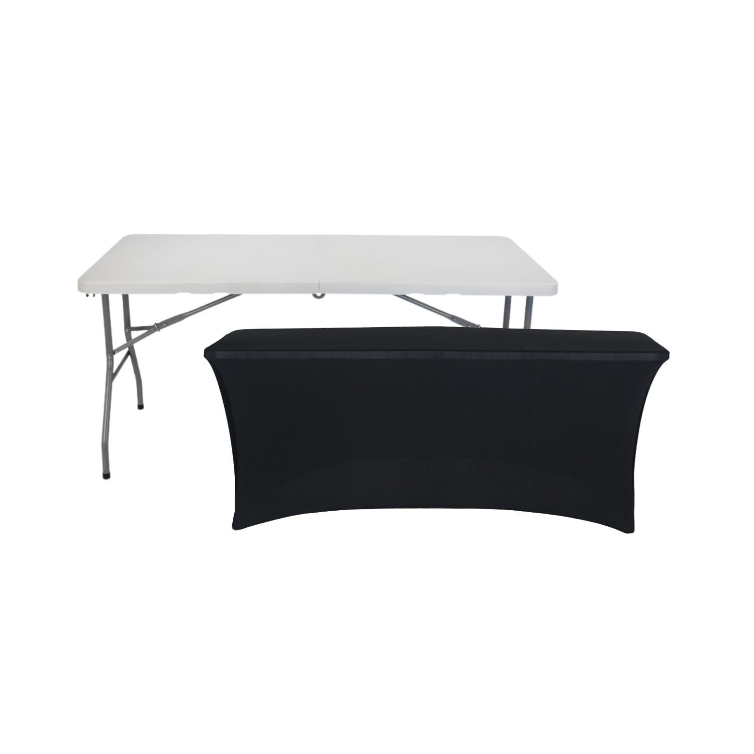 Mesa Plegable 150cm Blanca + Funda Catering 7house Mesas Plegables 1